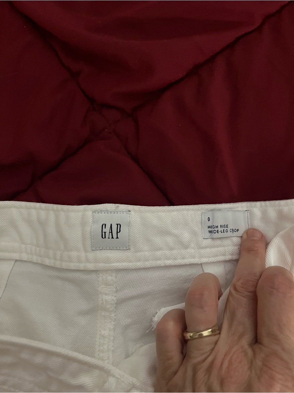 Gap High-Rise Wide-Leg Crop Denim, Sea Salt, Size 0, EXCELLENT CONDITION - Picture 3 of 5
